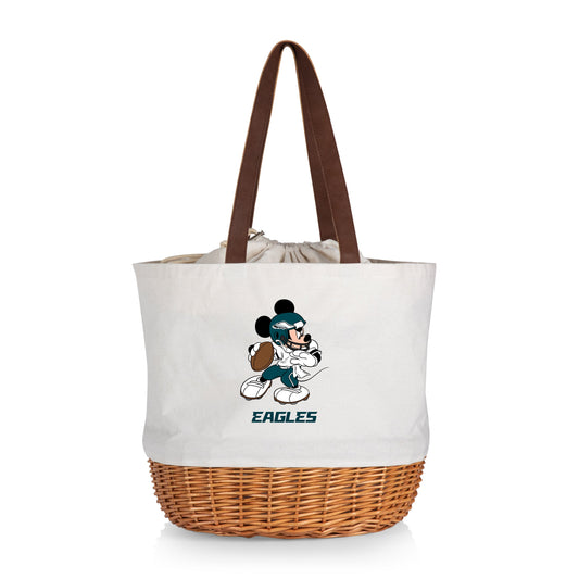 Philadelphia Eagles Mickey Mouse - Coronado Canvas and Willow Basket Tote