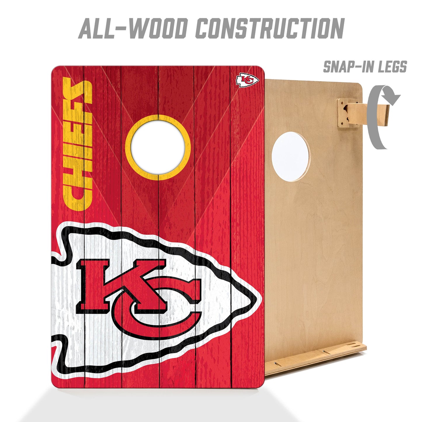 NFL Kansas City Chiefs 2' X 3' All-Wood Cornhole Set - Alt 2