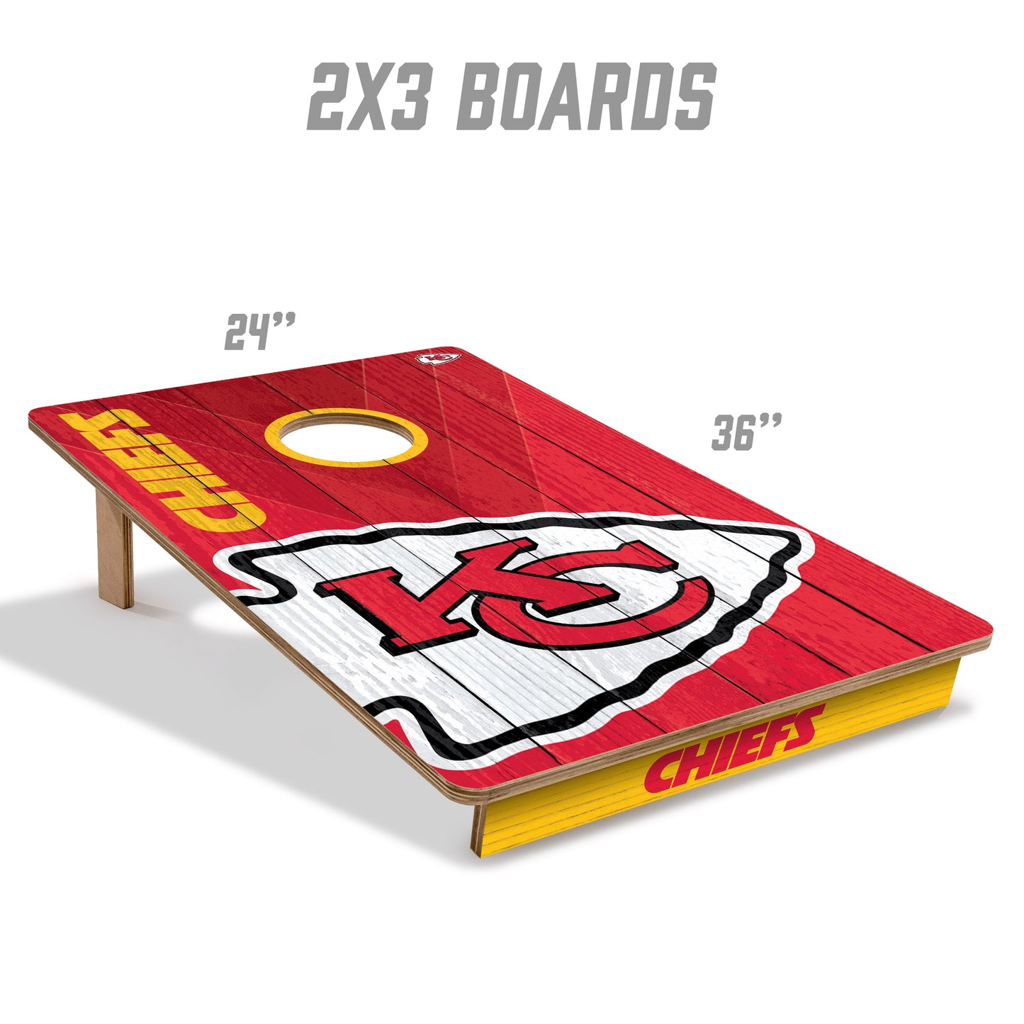 NFL Kansas City Chiefs 2' X 3' All-Wood Cornhole Set - Alt 4