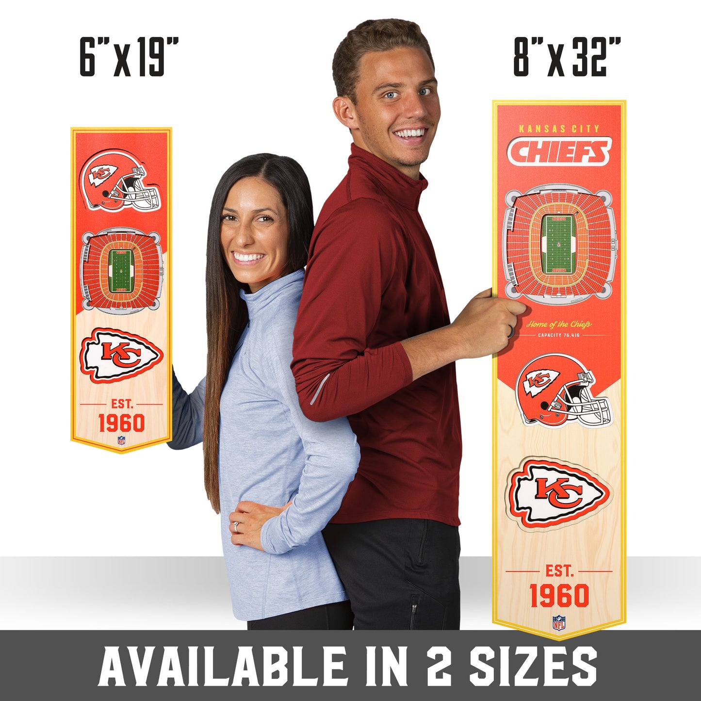 NFL Kansas City Chiefs 3D Stadium Banner 8' X 32'