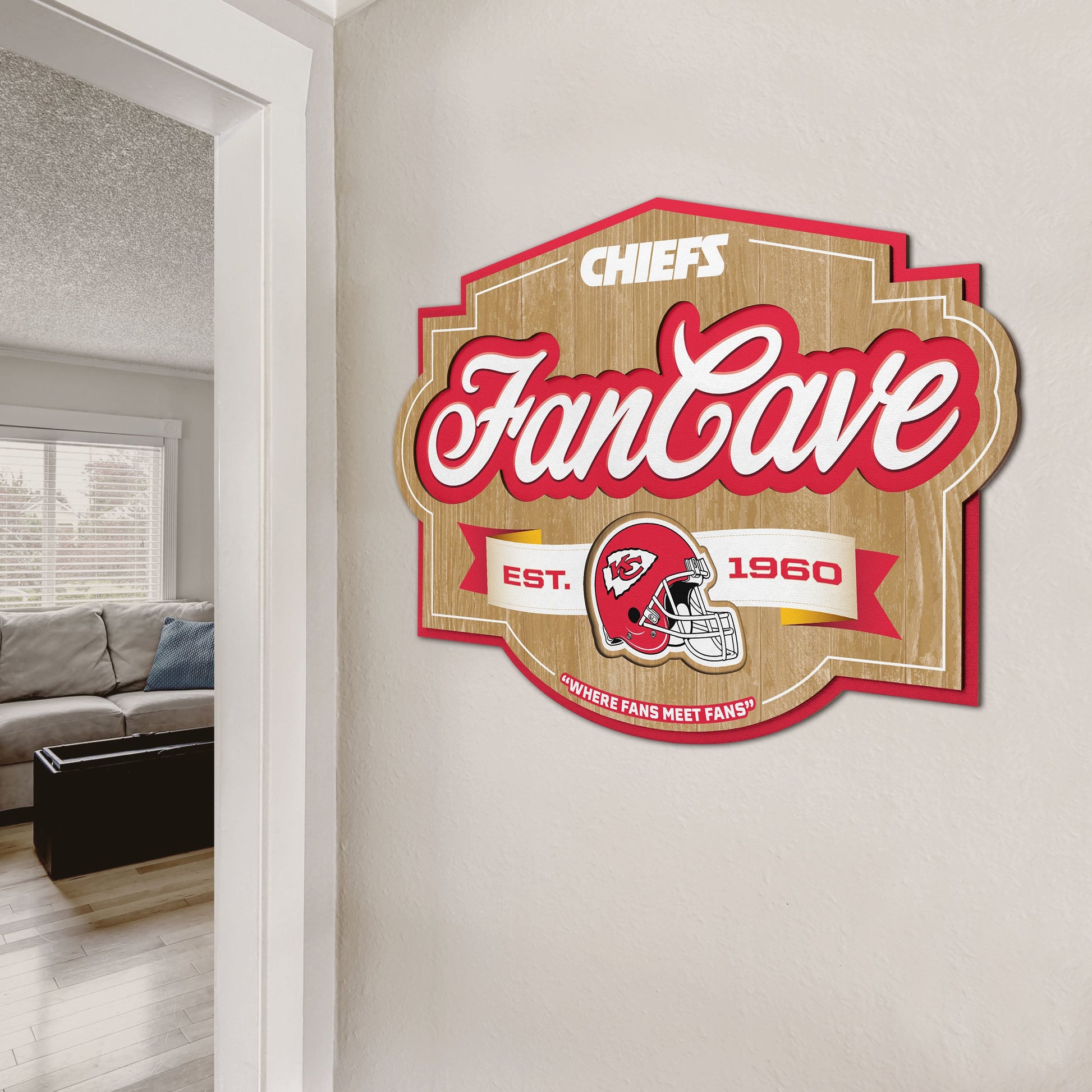 Kansas City Chiefs Fan Cave Wall Art Alt 2