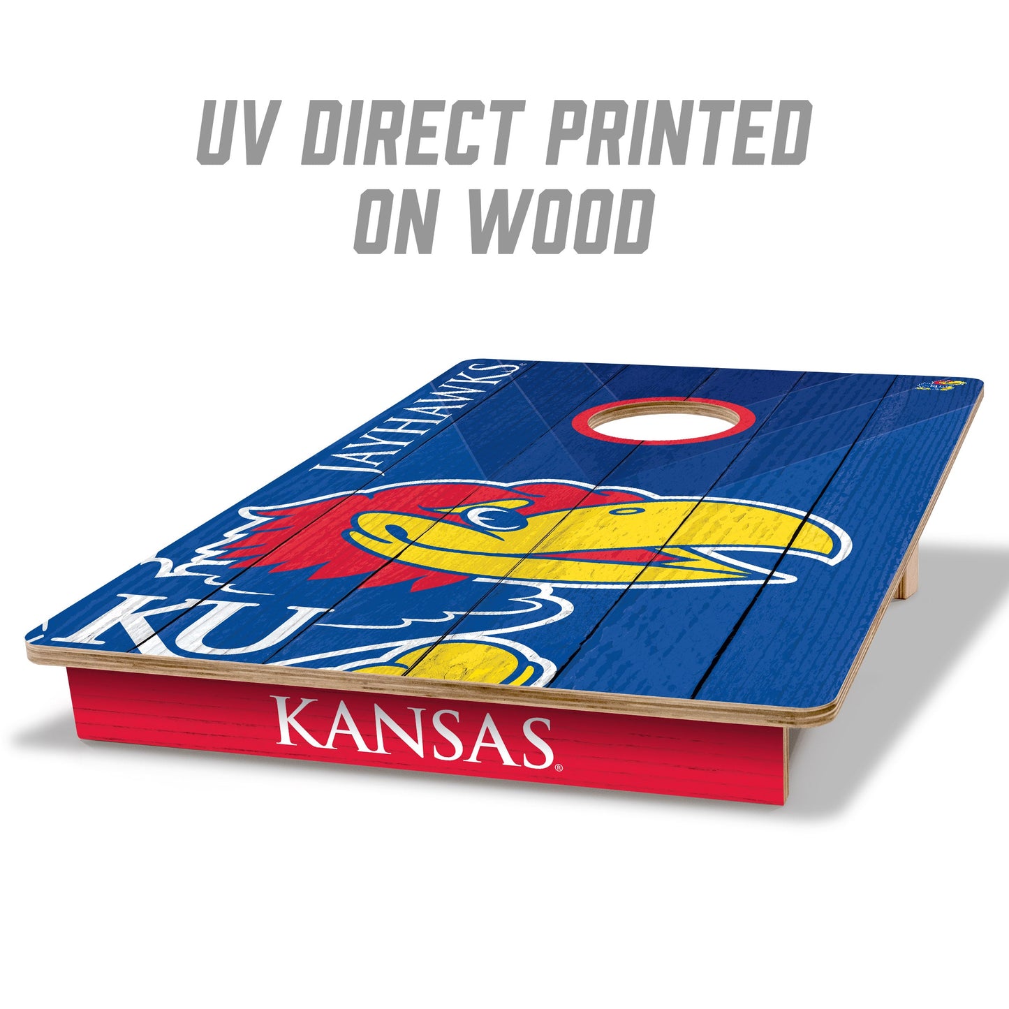NCAA Kansas Jayhawks 2' X 3' All-Wood Cornhole Set - Alt 1
