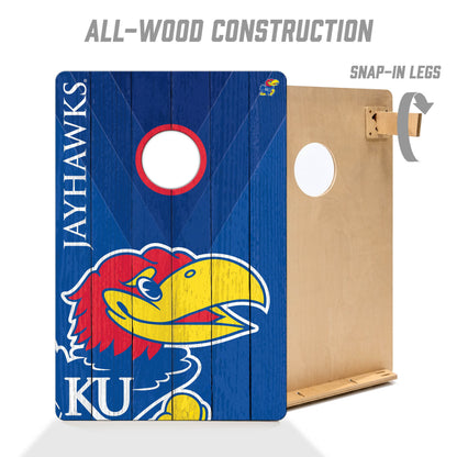 NCAA Kansas Jayhawks 2' X 3' All-Wood Cornhole Set - Alt 2