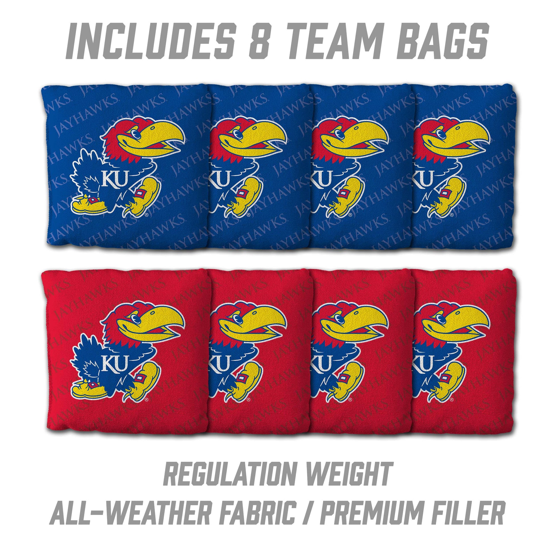 NCAA Kansas Jayhawks 2' X 3' All-Wood Cornhole Set - Alt 3
