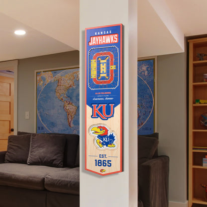 NCAA Kansas Jayhawks 3D Stadium Banner 8' X 32'
