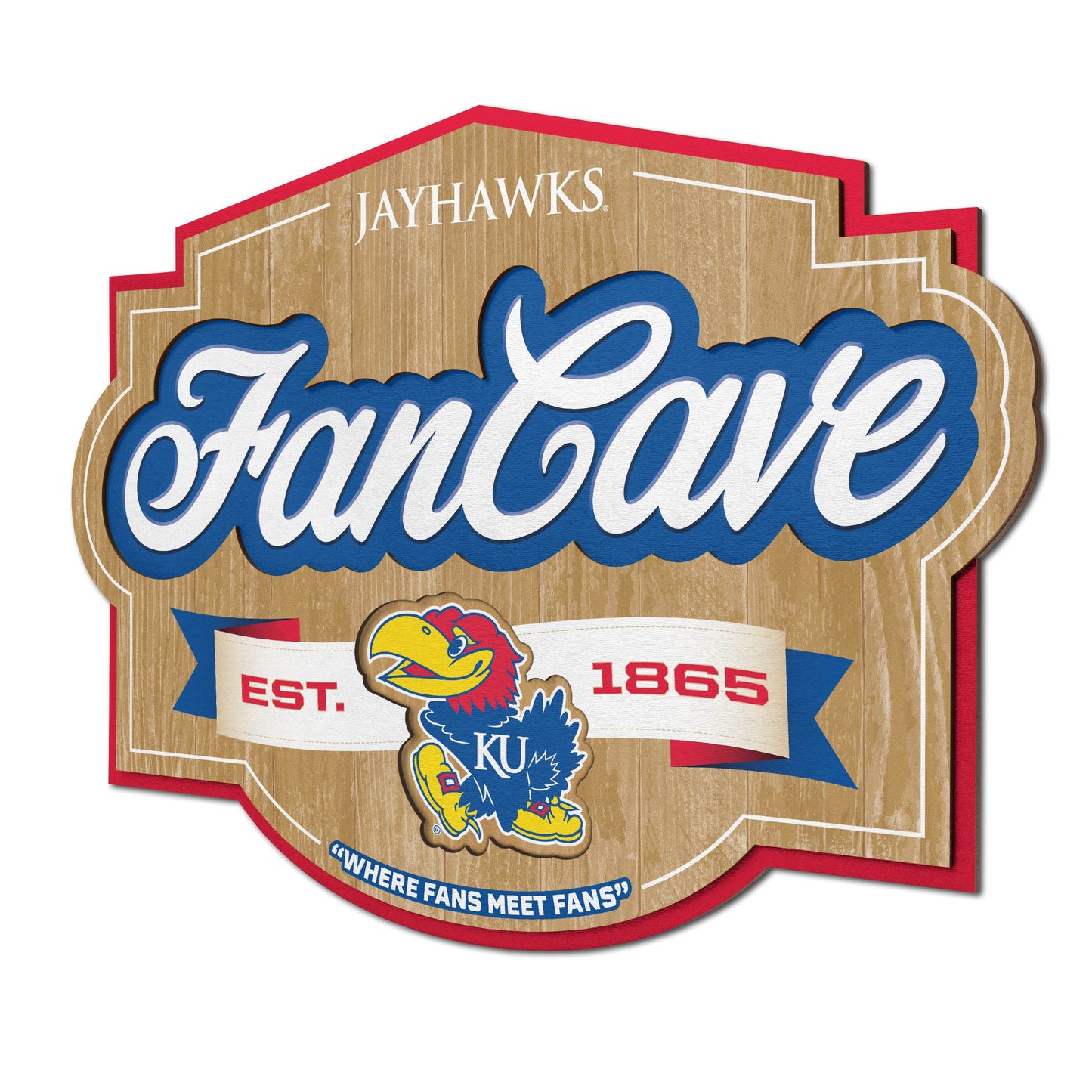 Kansas Jayhawks Fan Cave Sign