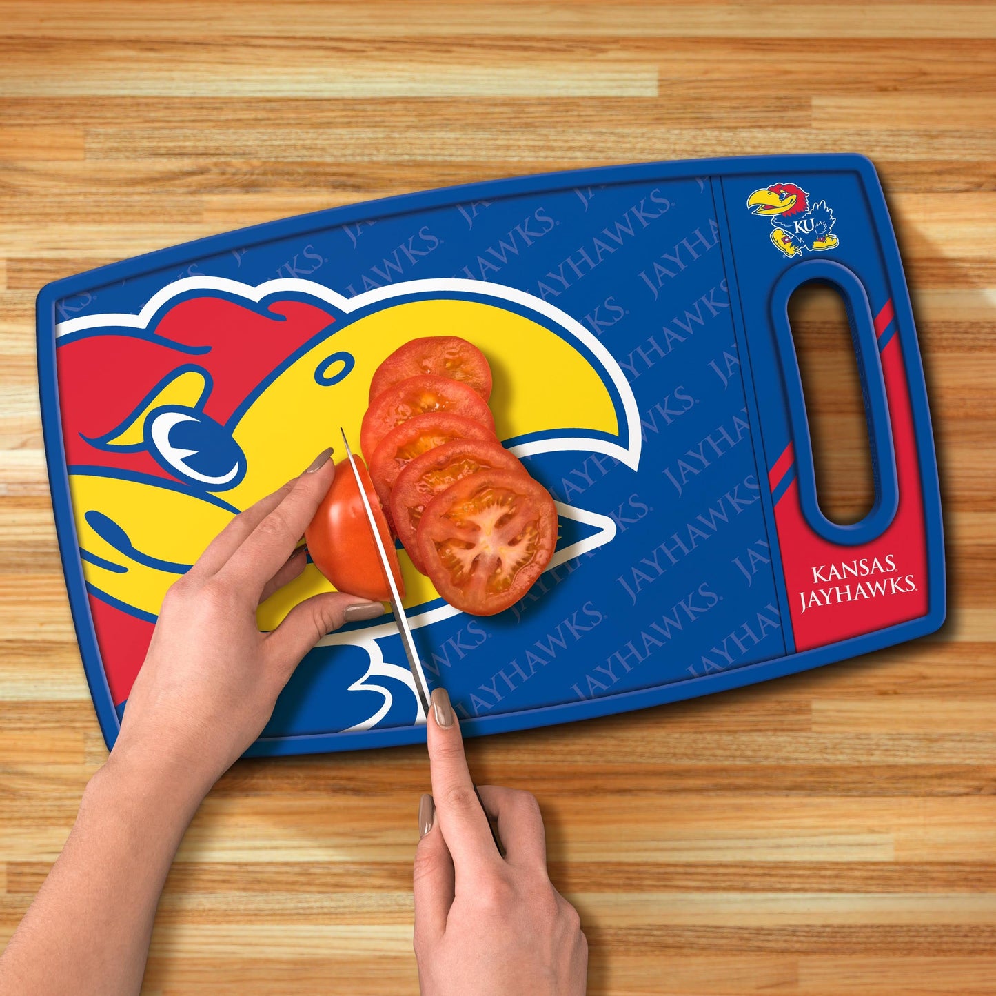 Kansas Jayhawks Logo Series Cutting Board Alt 3