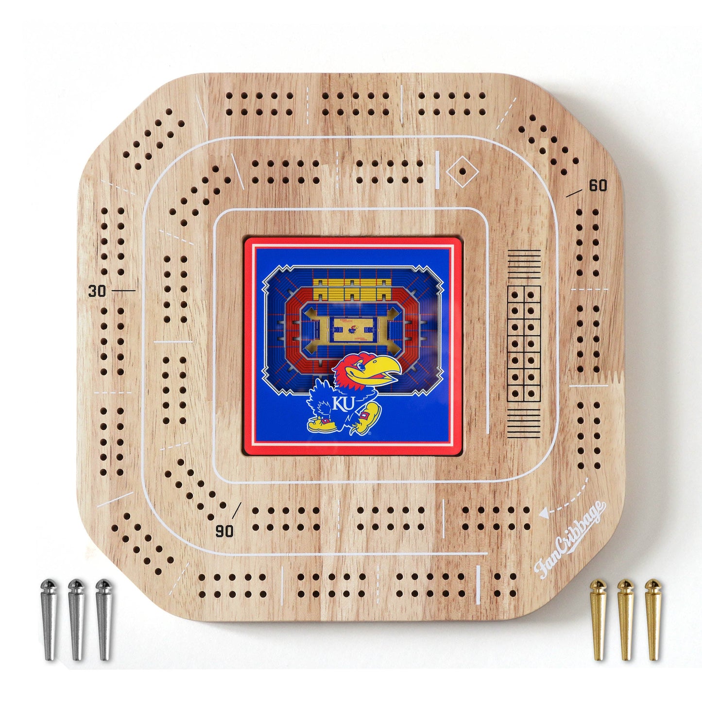 NCAA Kansas Jayhawks StadiumView Cribbage