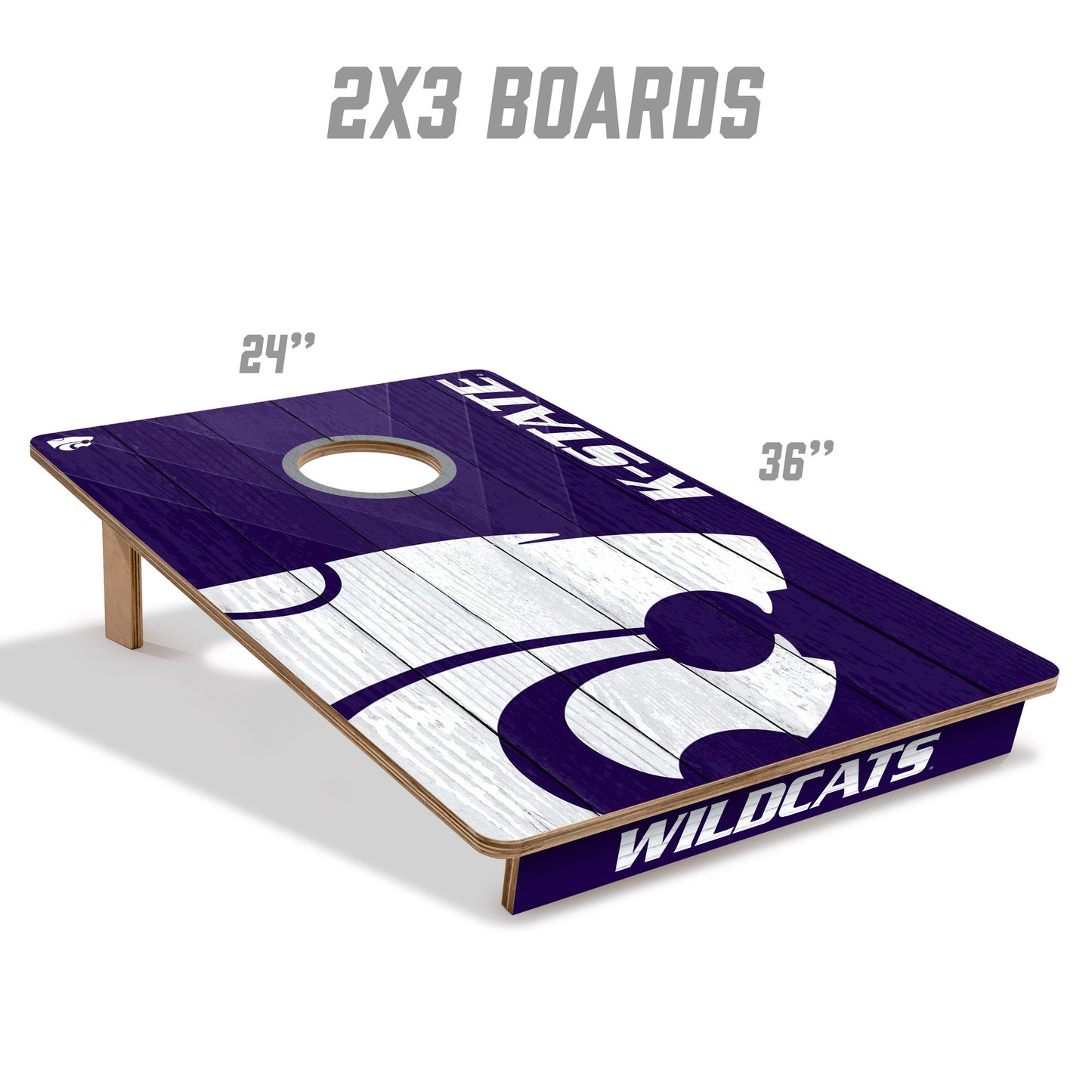 NCAA Kansas State Wildcats 2' X 3' All-Wood Cornhole Set - Alt 4