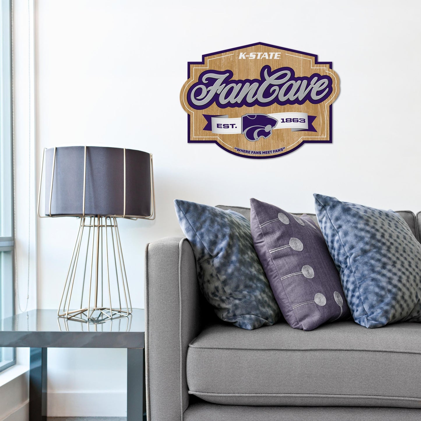 Kansas State Wildcats Fan Cave Sign Alt 1