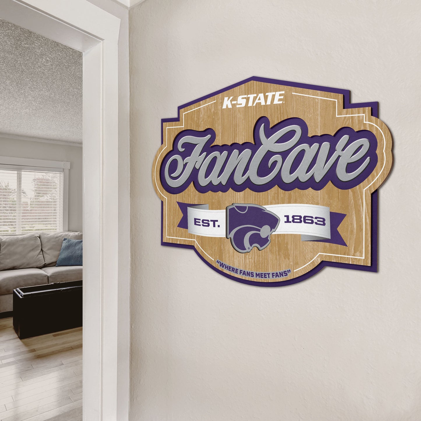 Kansas State Wildcats Fan Cave Sign Alt 2