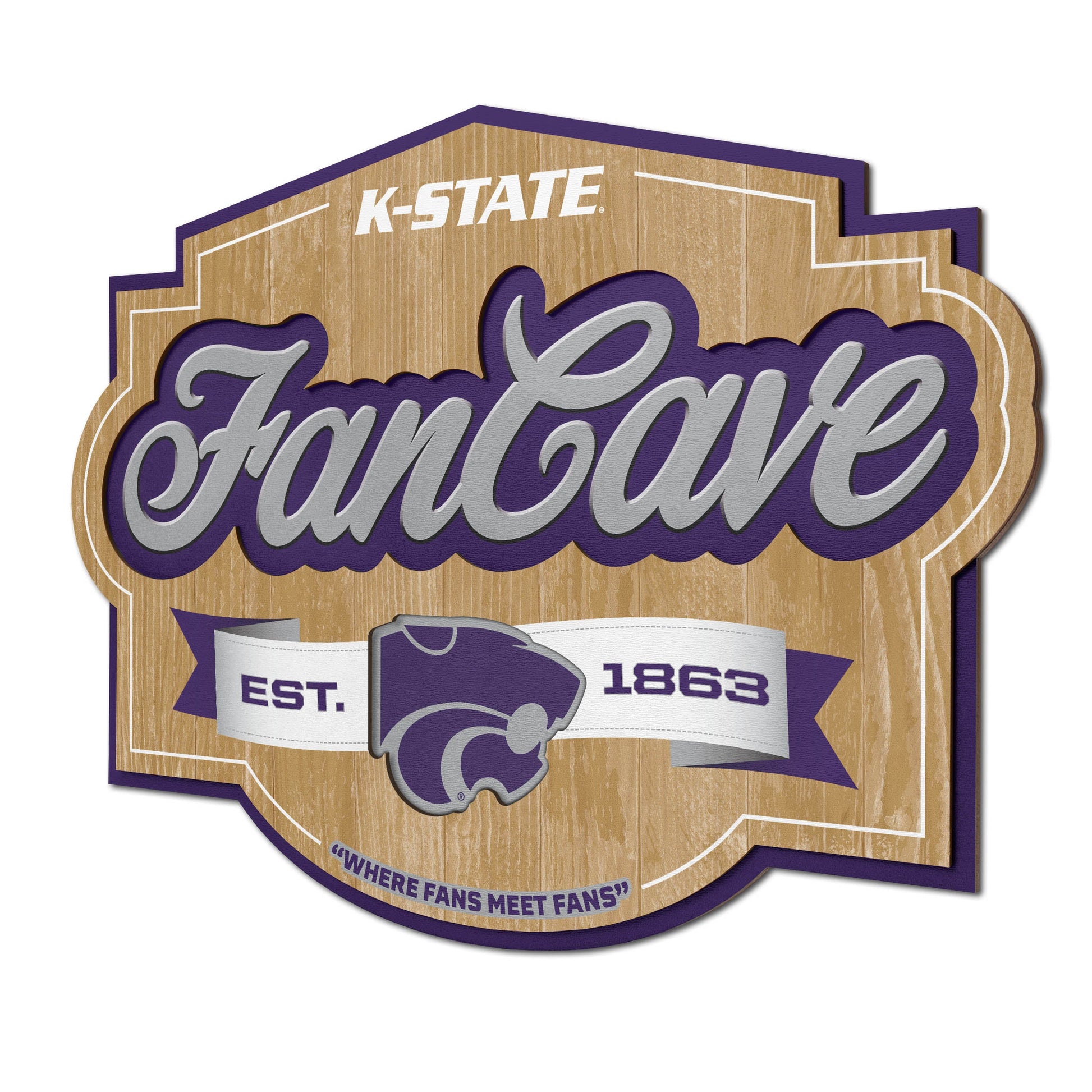 Kansas State Wildcats Fan Cave Sign