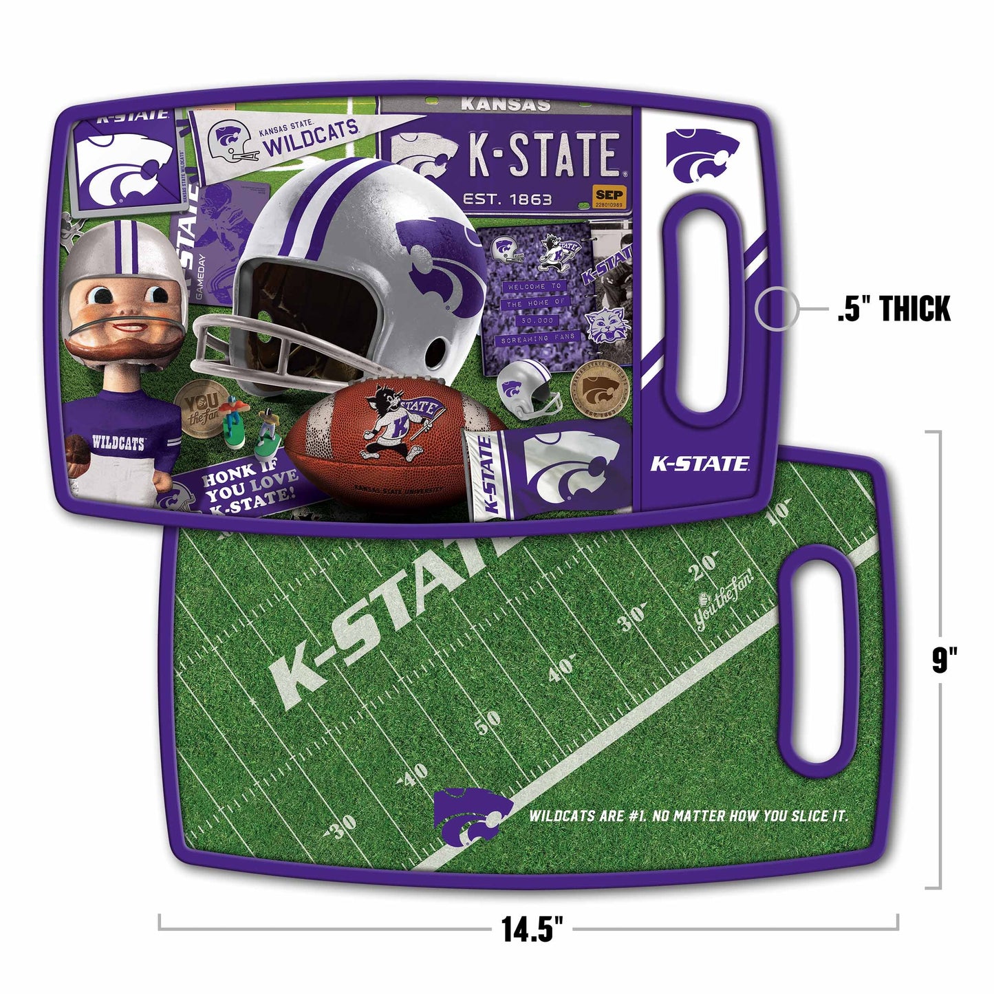 Kansas State Wildcats Retro Series Cutting Board Alt 1