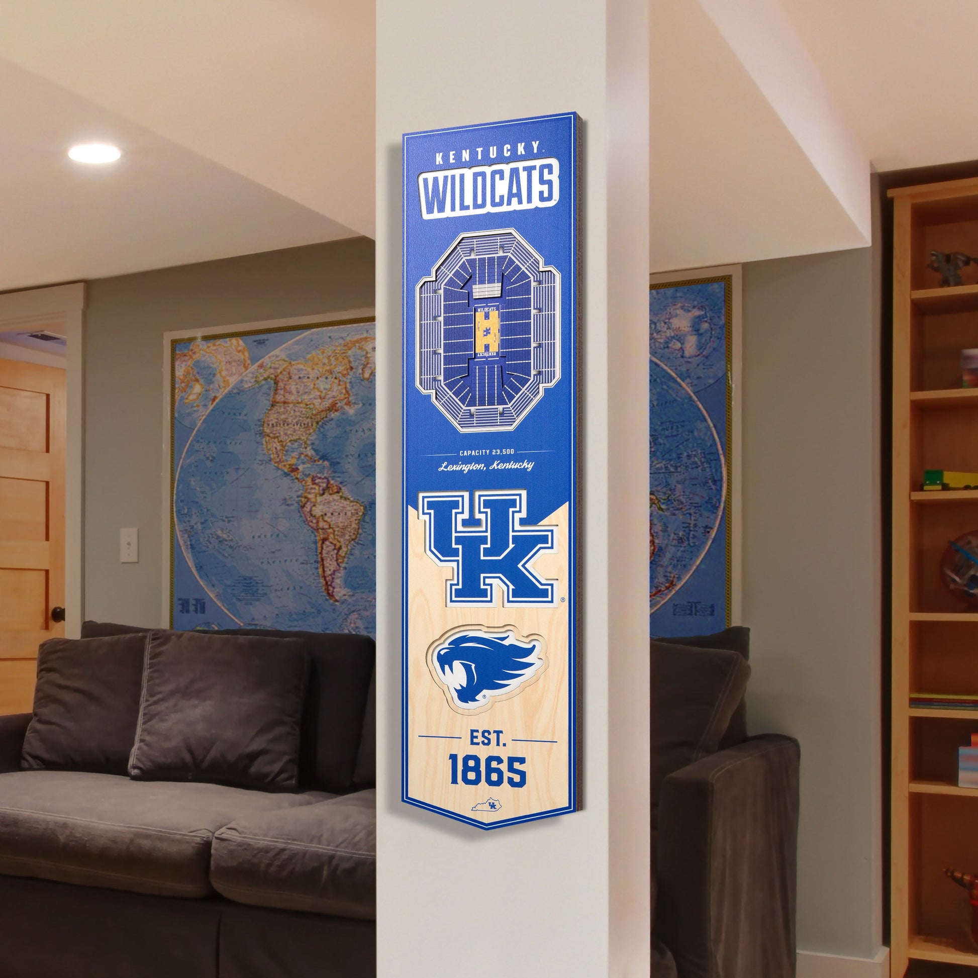 NCAA Kentucky Wildcats 3D Stadium Banner 8' X 32'