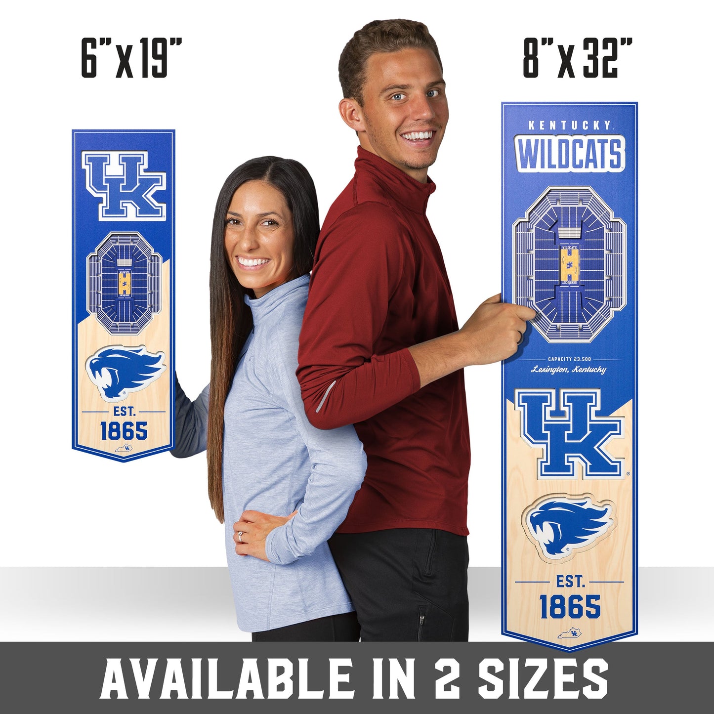 NCAA Kentucky Wildcats 3D Stadium Banner 8' X 32'