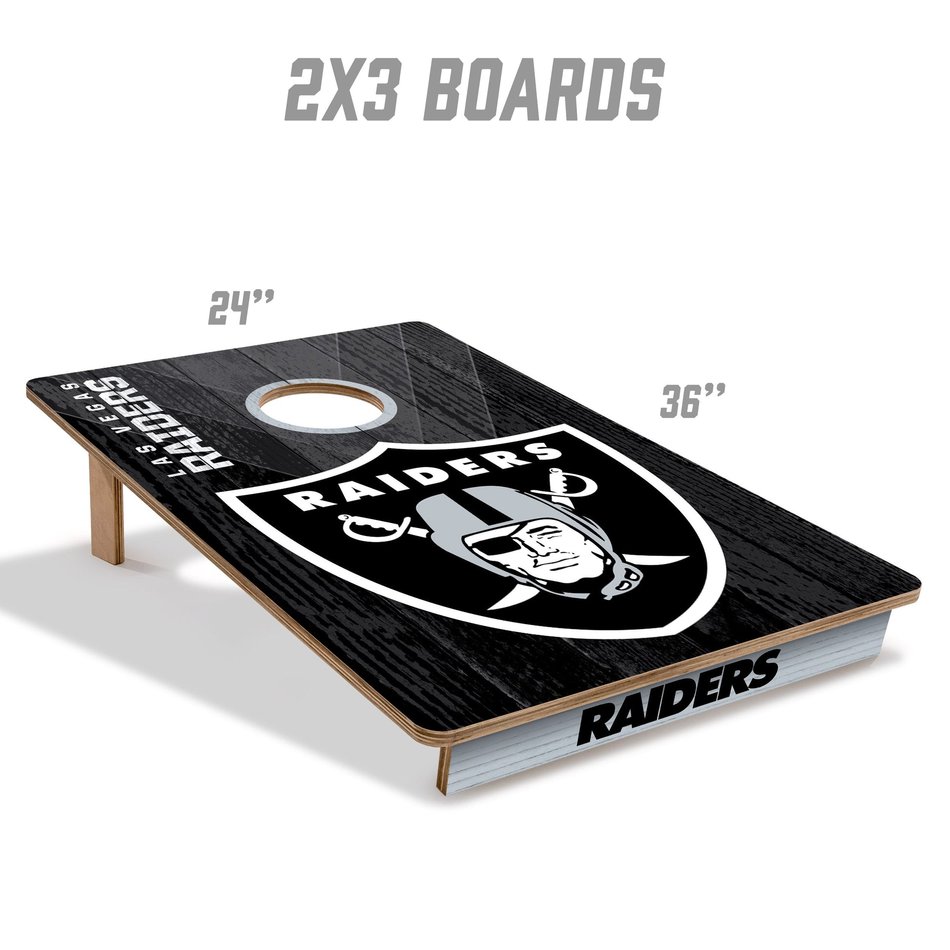 NFL Las Vegas Raiders 2' X 3' All-Wood Cornhole Set - Alt 4