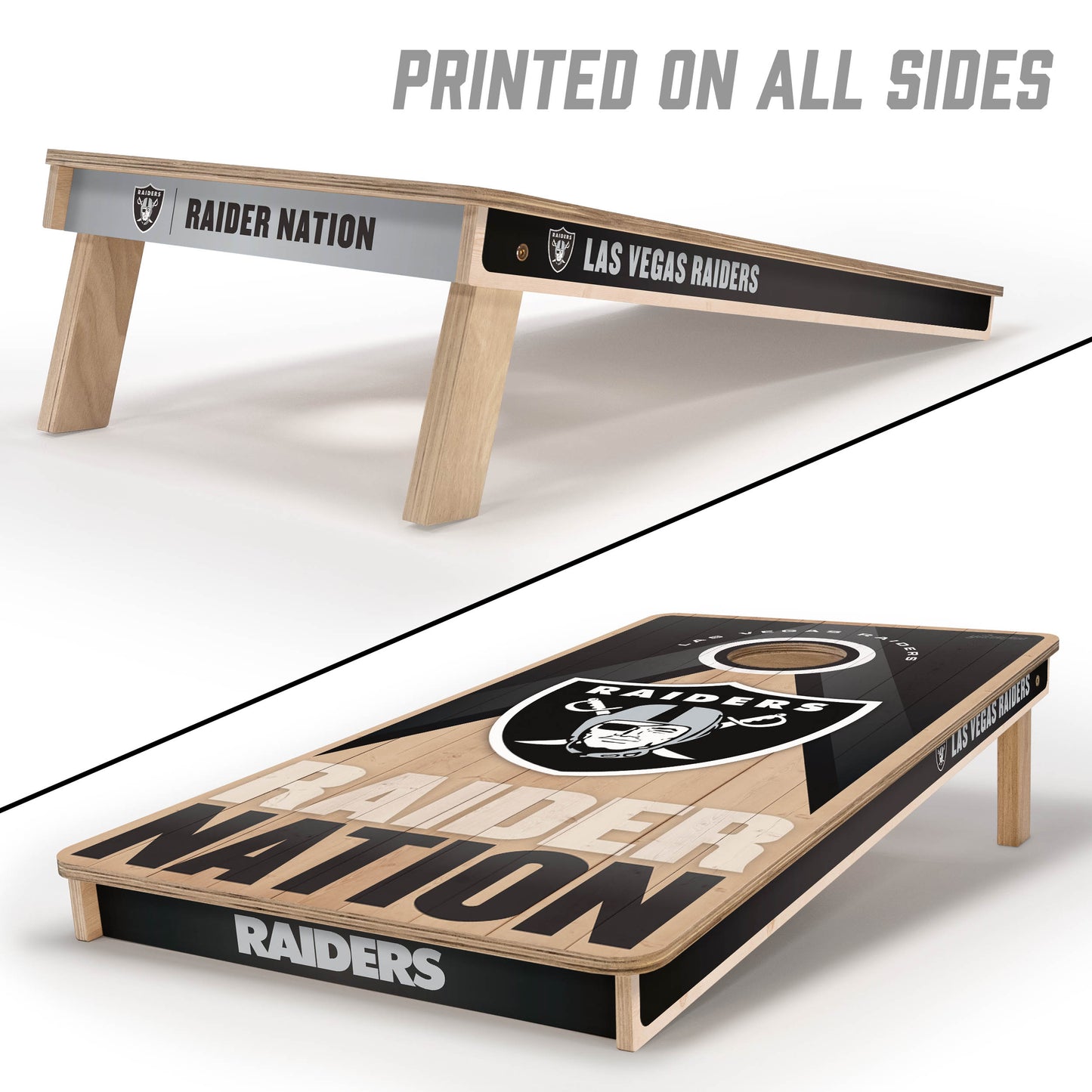 NFL Las Vegas Raiders 2' x 4' All-Wood Cornhole Set