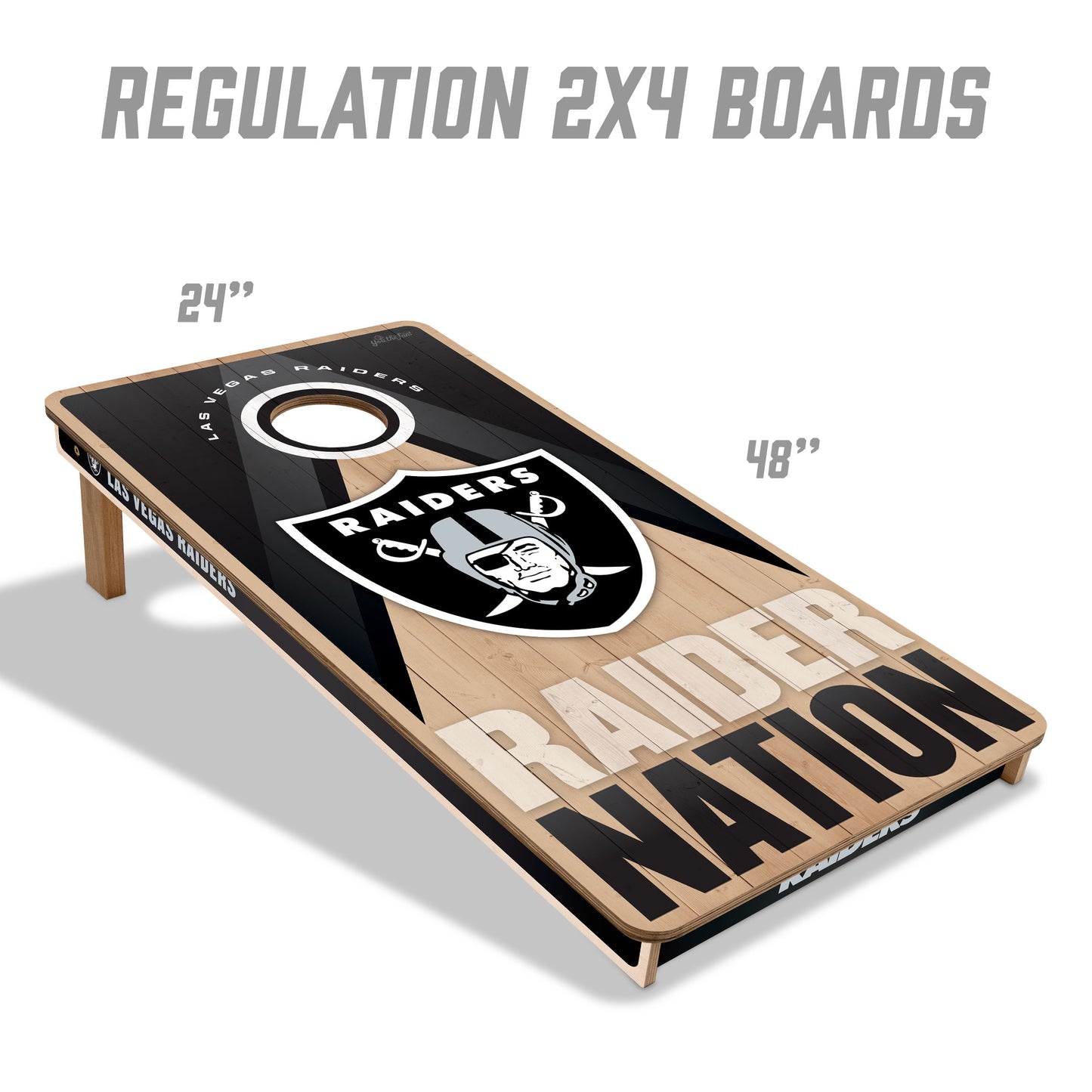 NFL Las Vegas Raiders 2' x 4' All-Wood Cornhole Set