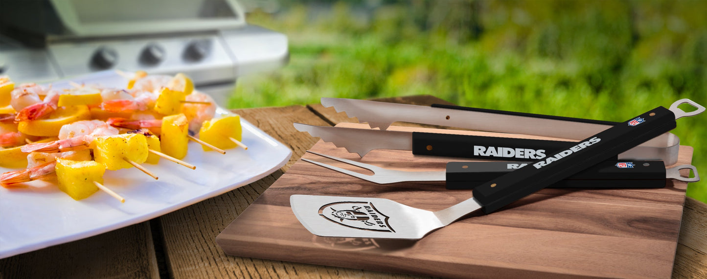 NFL Las Vegas Raiders Spirit Series 3-Piece BBQ Set - Alt View 1