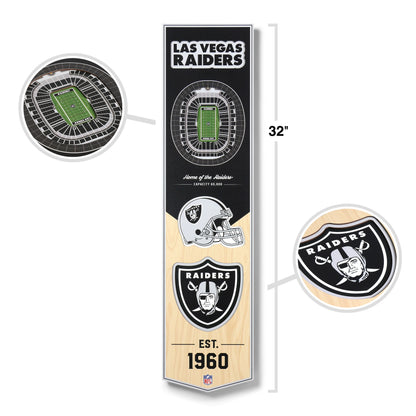 NFL Las Vegas Raiders 3D Stadium Banner 8' X 32'