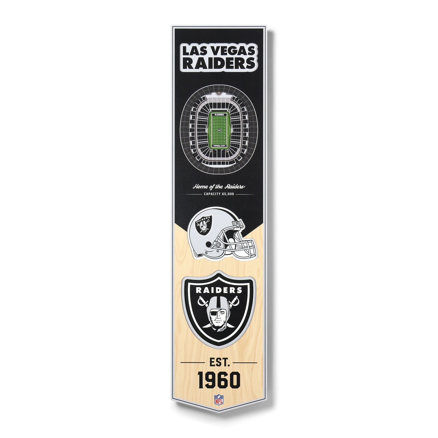 NFL Las Vegas Raiders 3D Stadium Banner 8' X 32'