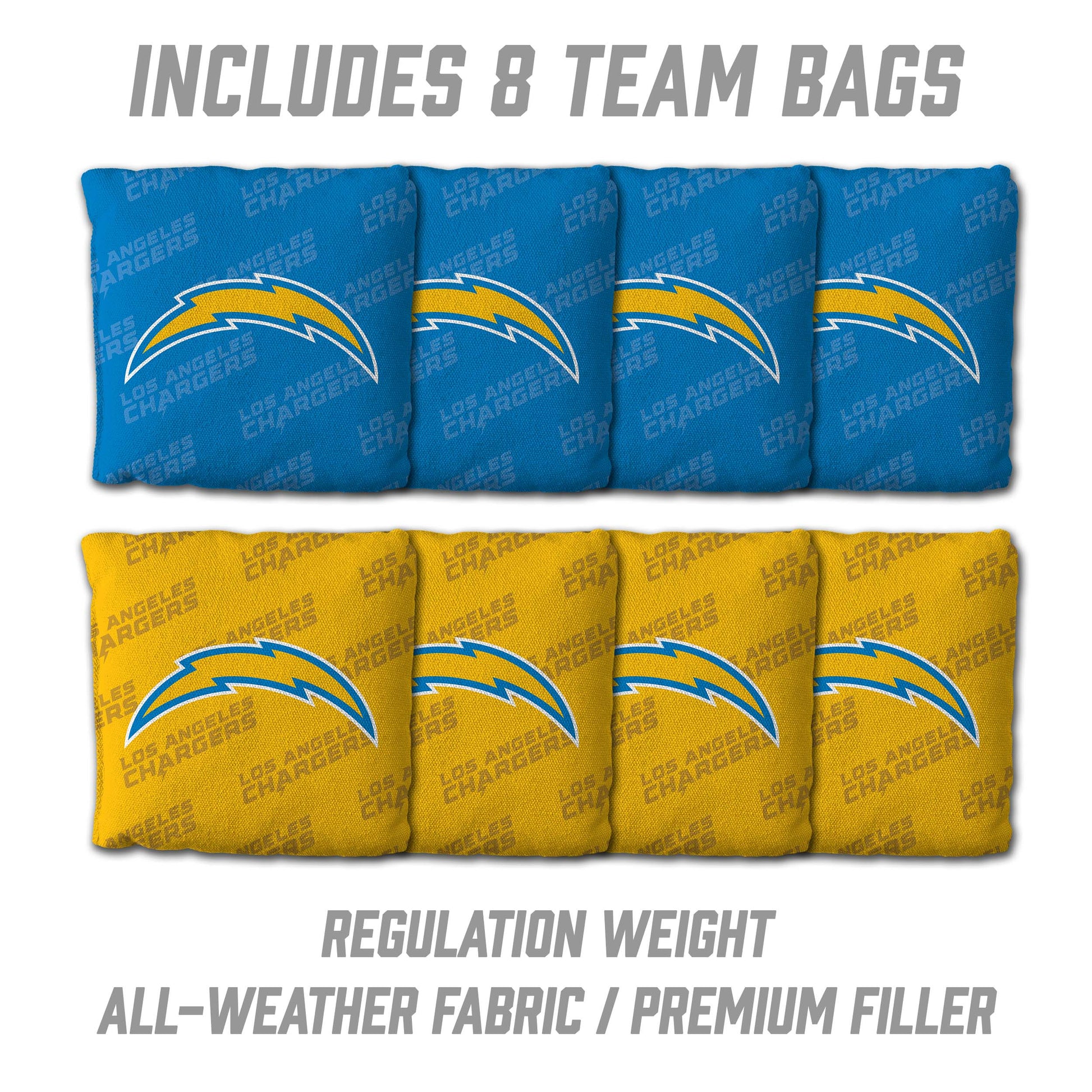 NFL Los Angeles Chargers 2' X 3' All-Wood Cornhole Set - Alt 3