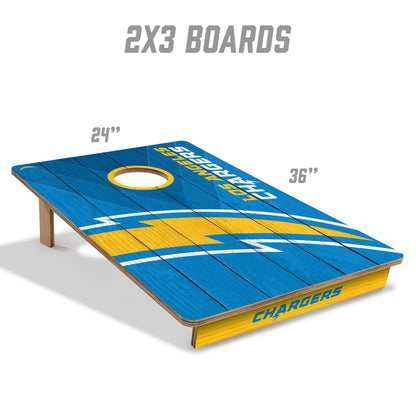 NFL Los Angeles Chargers 2' X 3' All-Wood Cornhole Set - Alt 4