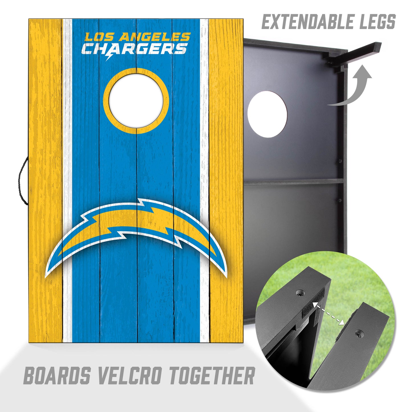 NFL Los Angeles Chargers 2' x 3' MDF Cornhole Set