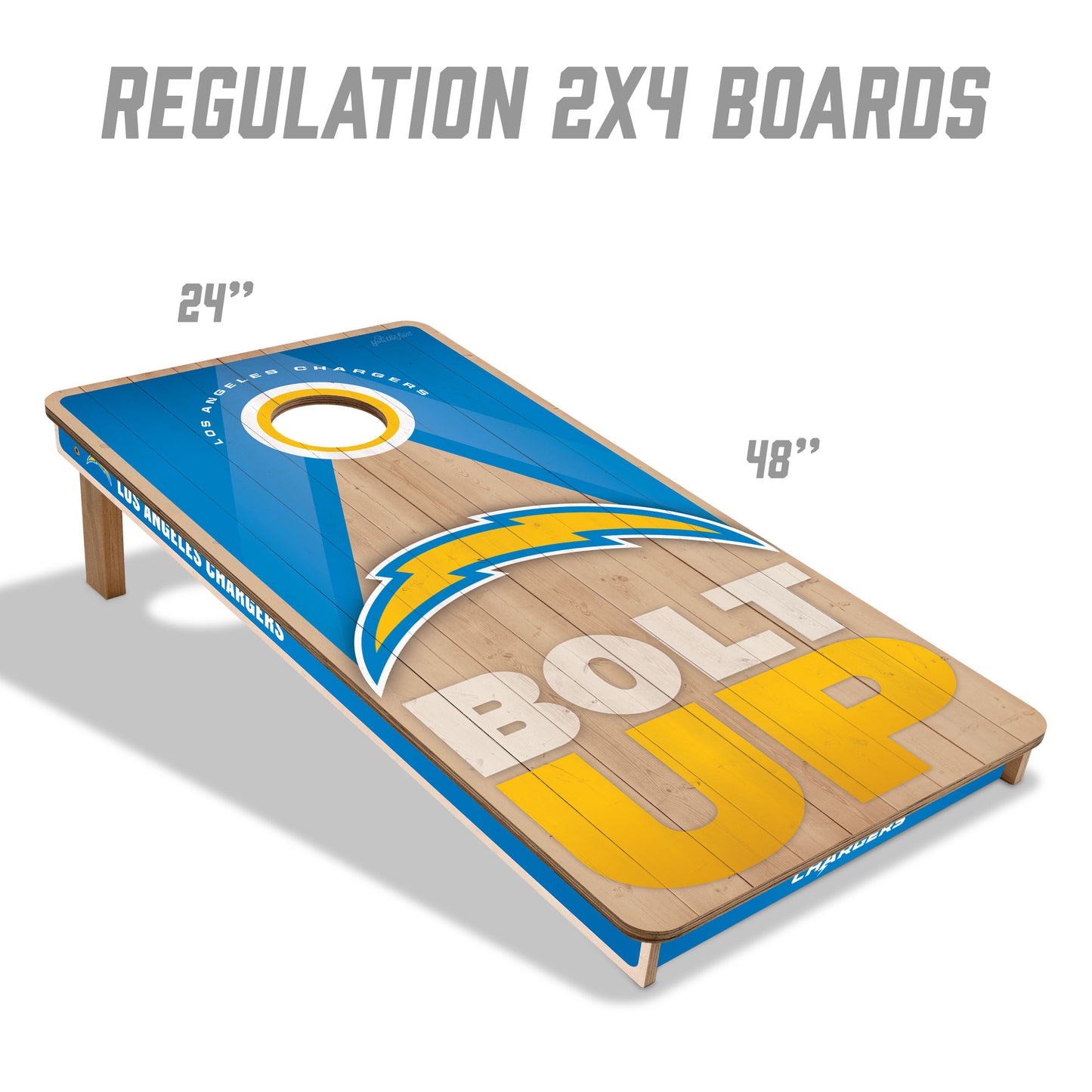 NFL Los Angeles Chargers 2' x 4' Slogan Series Cornhole