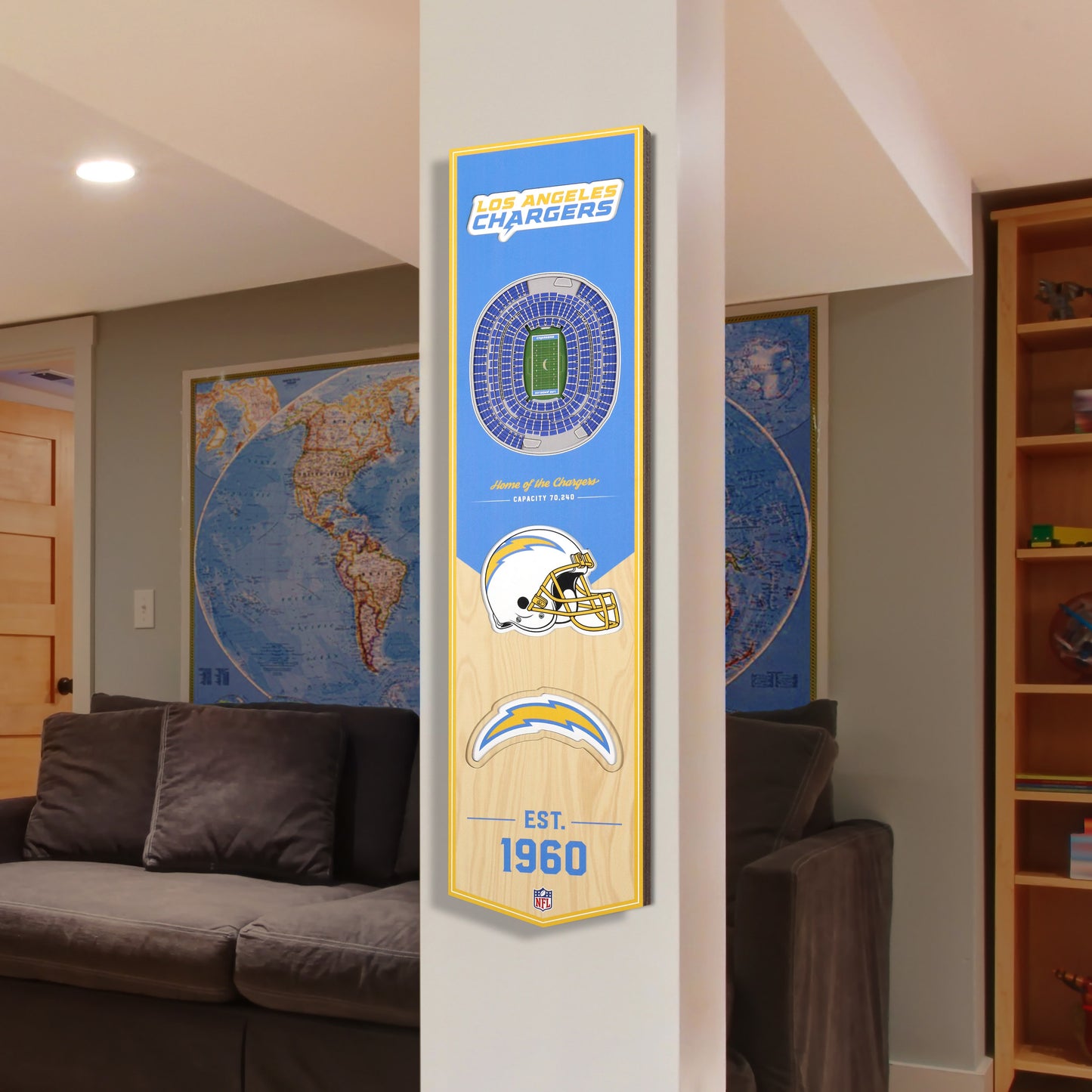 NFL Los Angeles Chargers 3D Stadium Banner 8' X 32'