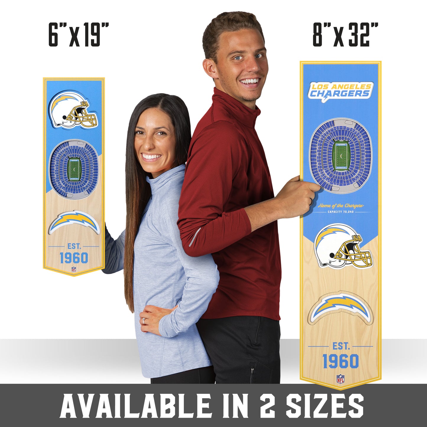 NFL Los Angeles Chargers 3D Stadium Banner 8' X 32'