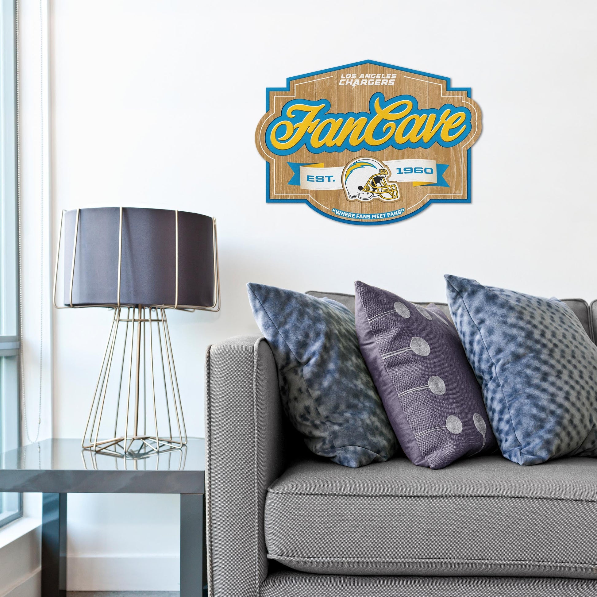 Los Angeles Chargers Fan Cave Wall Art Alt 1