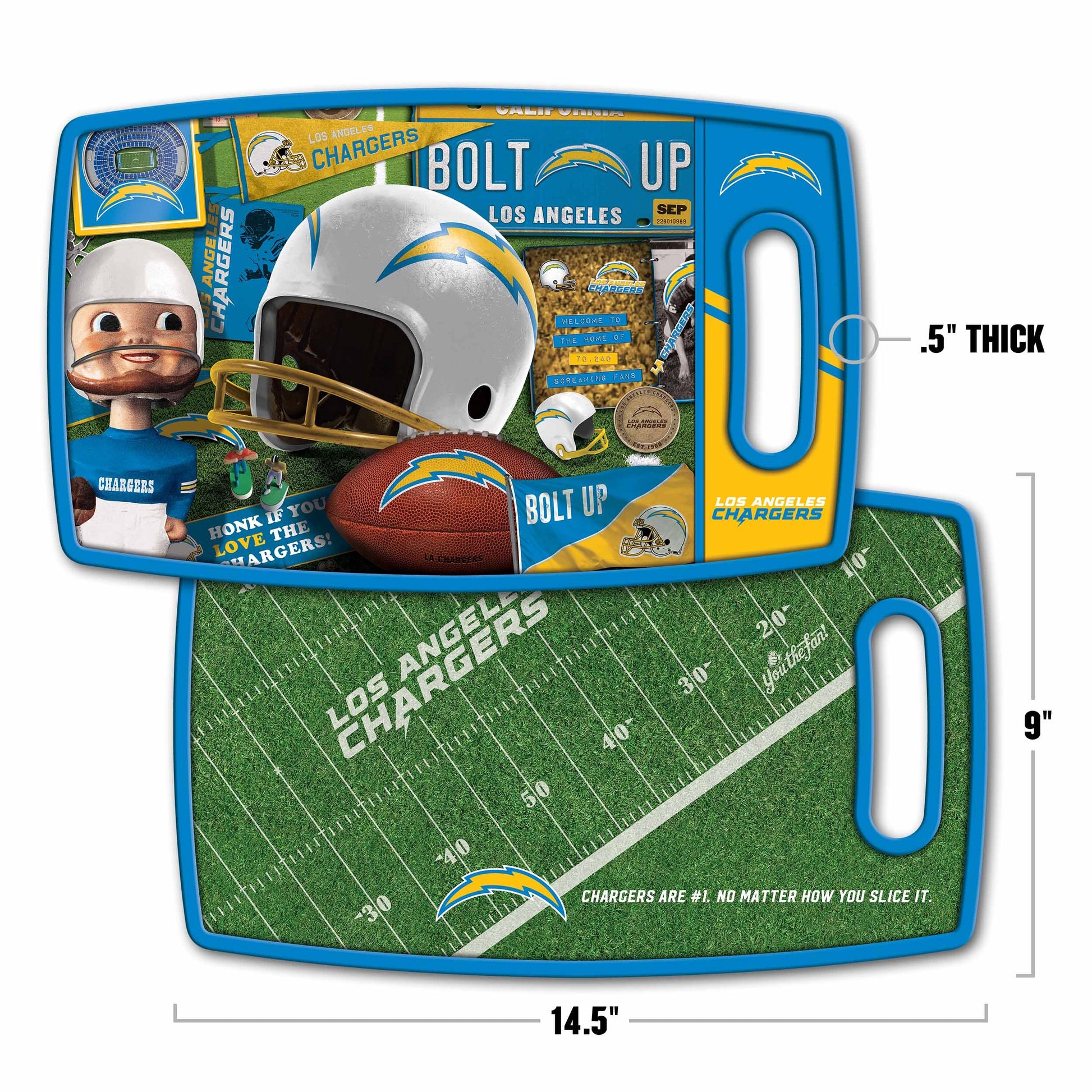 Los Angeles Chargers Retro Series Cutting Board Alt 1