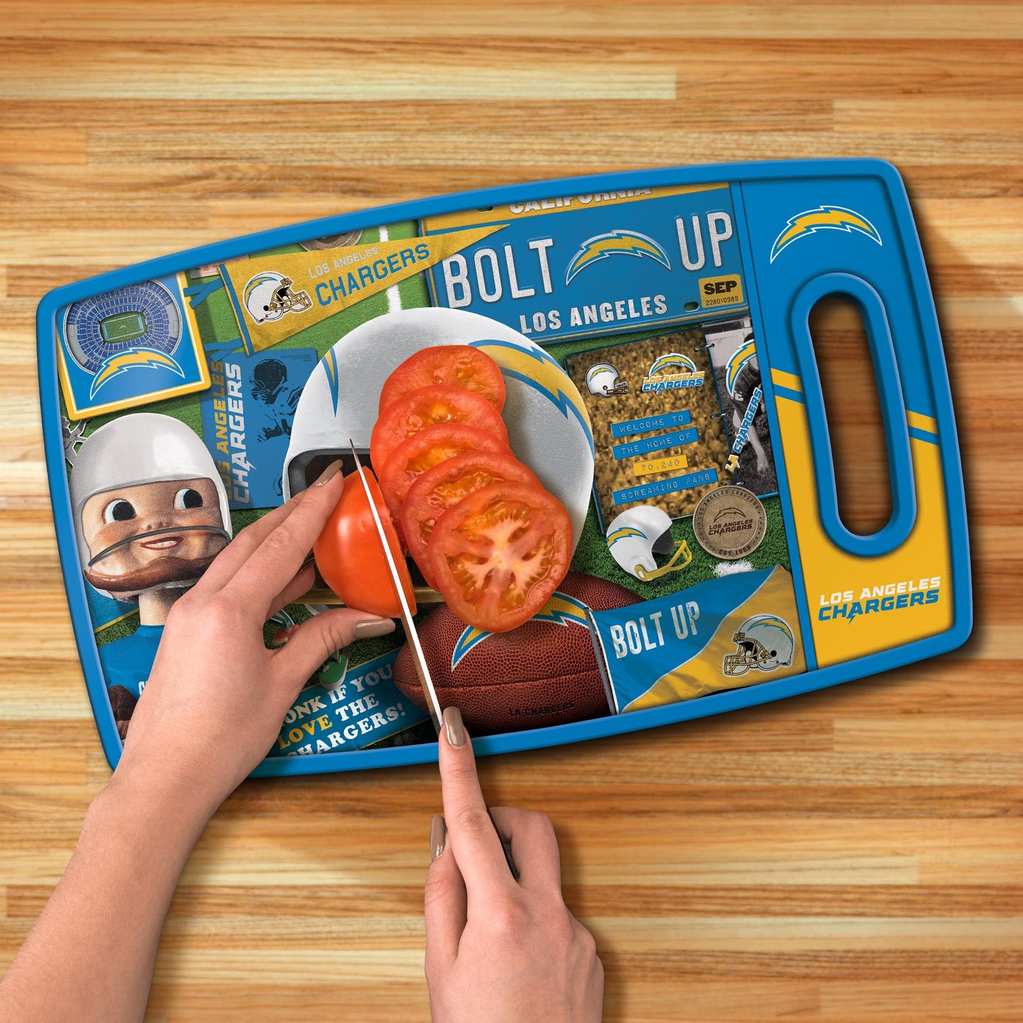 Los Angeles Chargers Retro Series Cutting Board Alt 3