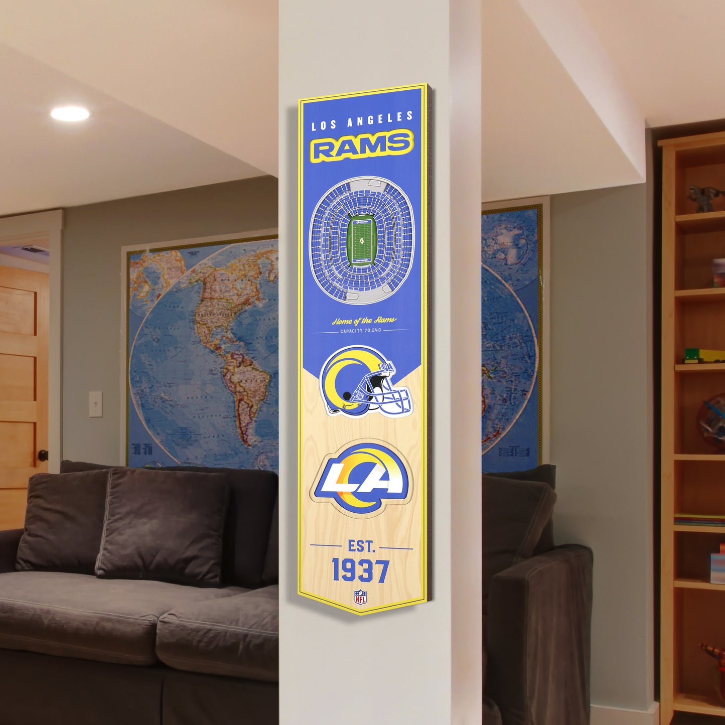 NFL Los Angeles Rams 3D Stadium Banner 8' X 32'
