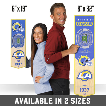 NFL Los Angeles Rams 3D Stadium Banner 8' X 32'