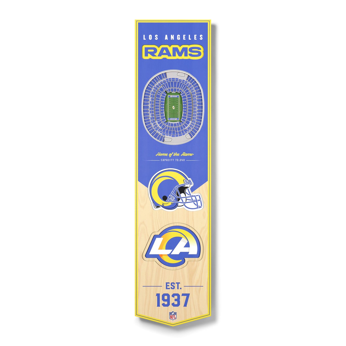 NFL Los Angeles Rams 3D Stadium Banner 8' X 32'
