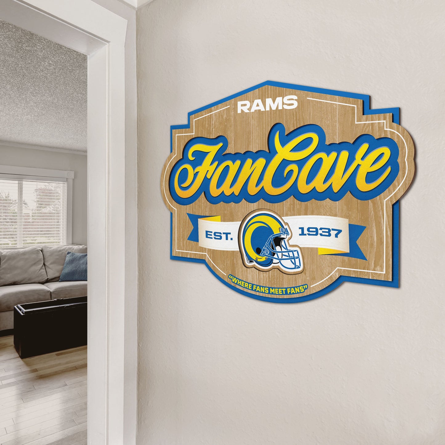Los Angeles Rams Fan Cave Wall Art Alt 2