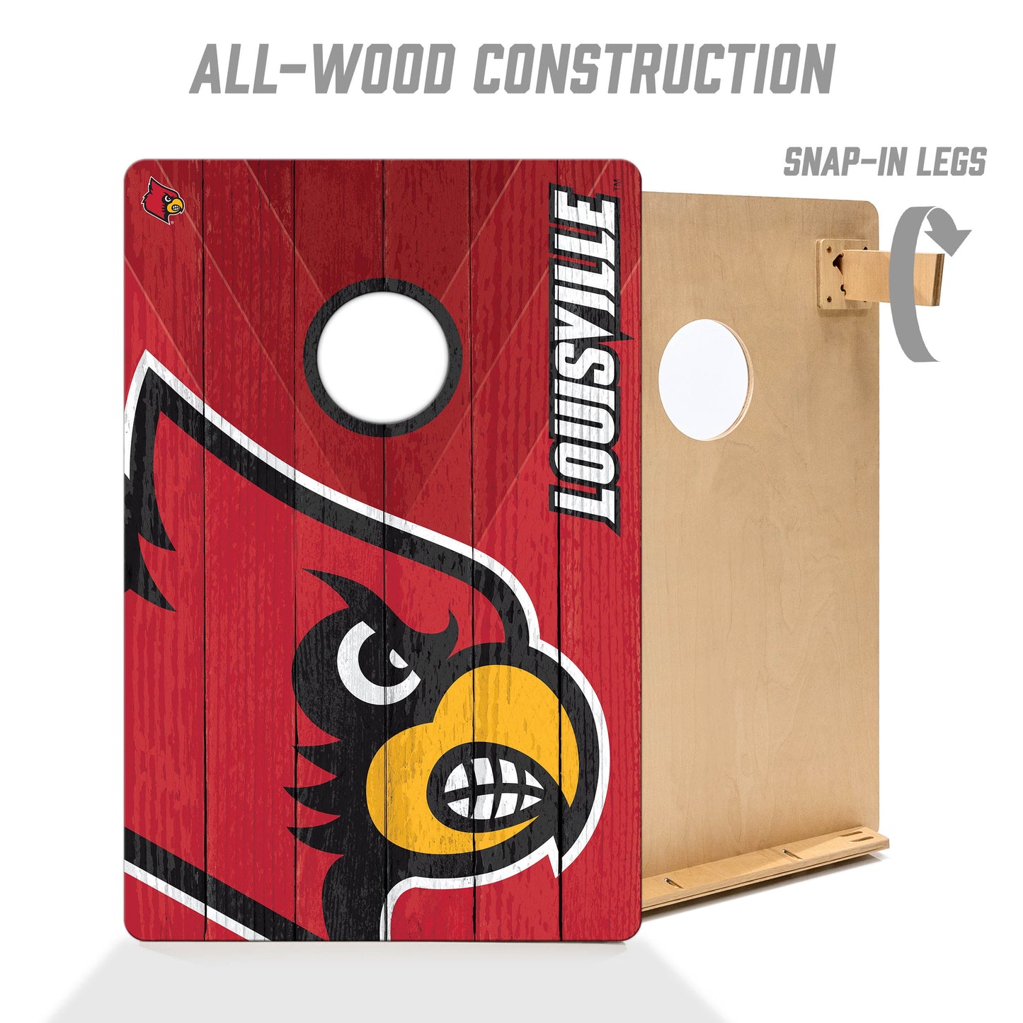 NCAA Louisville Cardinals 2' X 3' All-Wood Cornhole Set - Alt 2