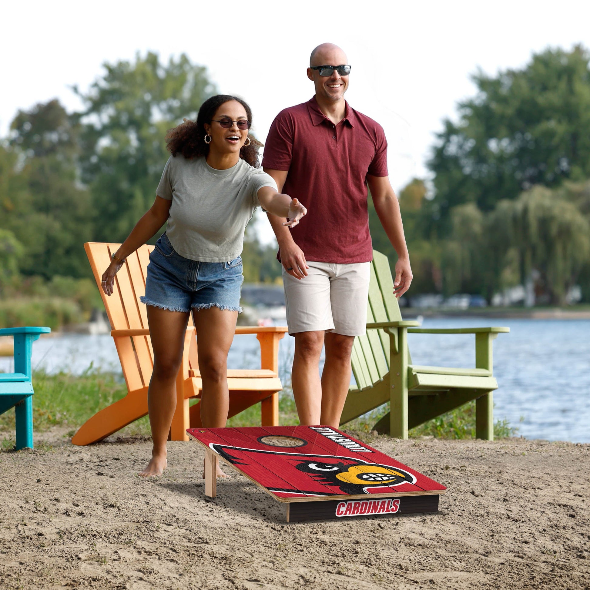 NCAA Louisville Cardinals 2' X 3' All-Wood Cornhole Set - Alt 5