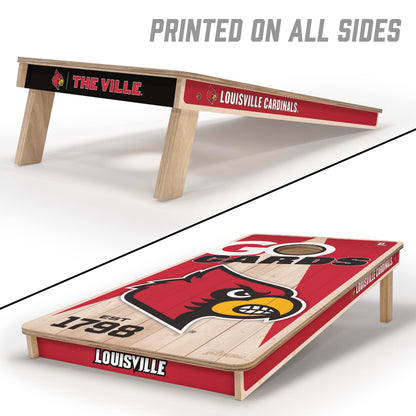 NCAA Louisville Cardinals 2' x 4' All-Wood Cornhole Set