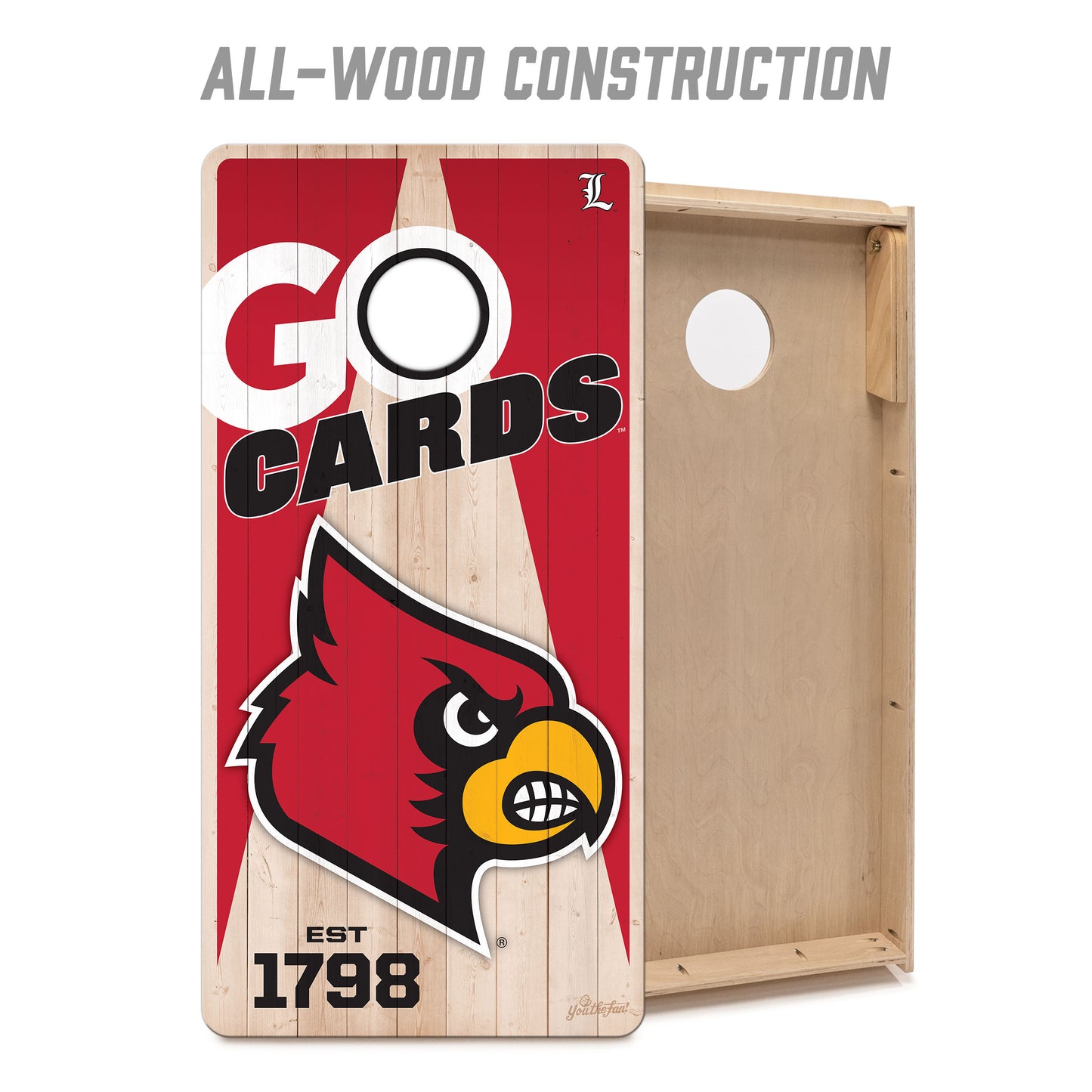 NCAA Louisville Cardinals 2' x 4' All-Wood Cornhole Set
