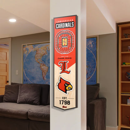 NCAA Louisville Cardinals 3D Stadium Banner 8' X 32'