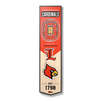 NCAA Louisville Cardinals 3D Stadium Banner 8' X 32'