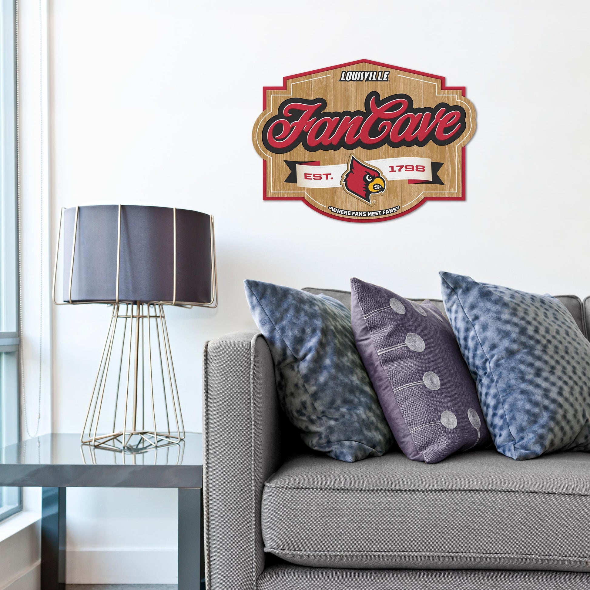 Louisville Cardinals Fan Cave Sign Alt 1