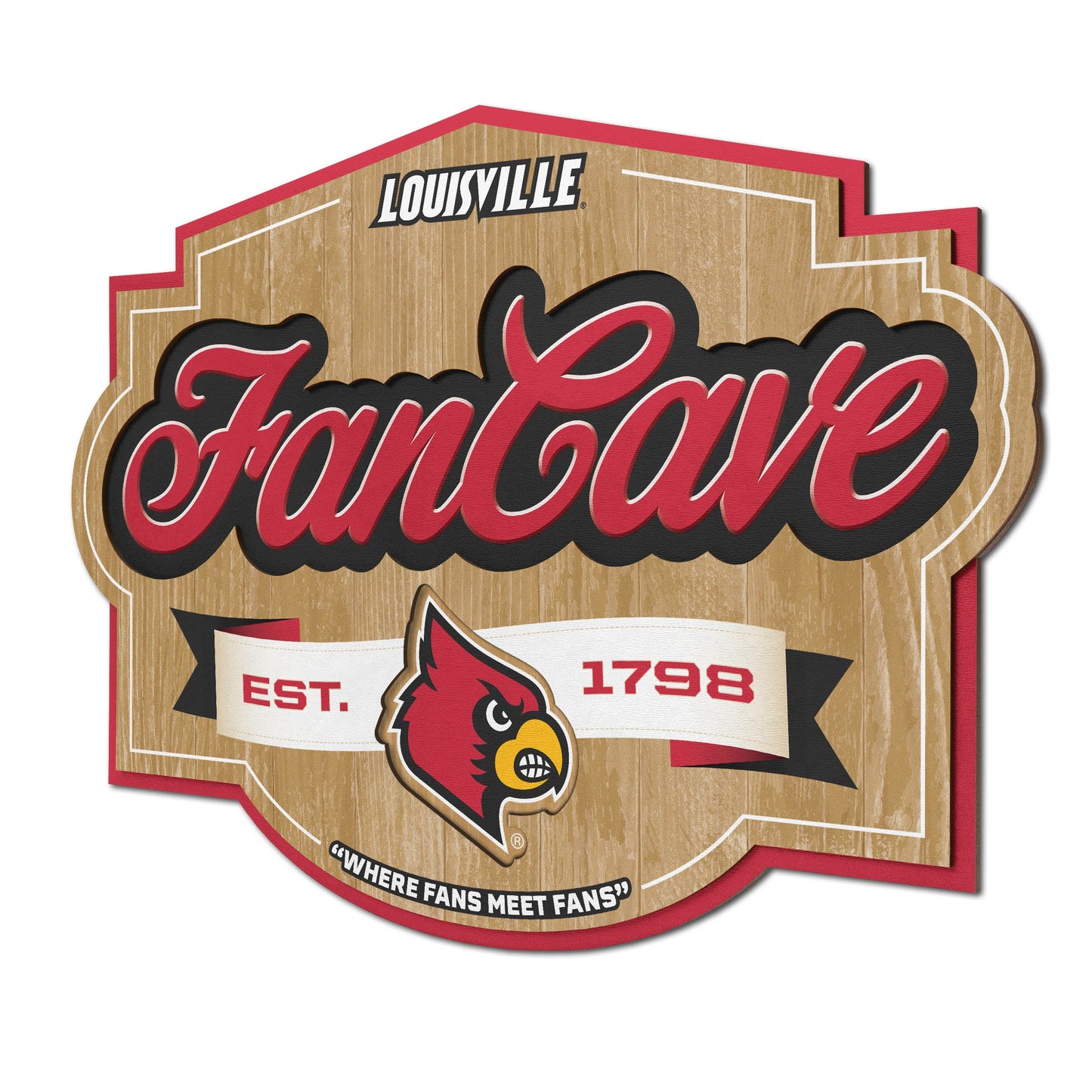 Louisville Cardinals Fan Cave Sign