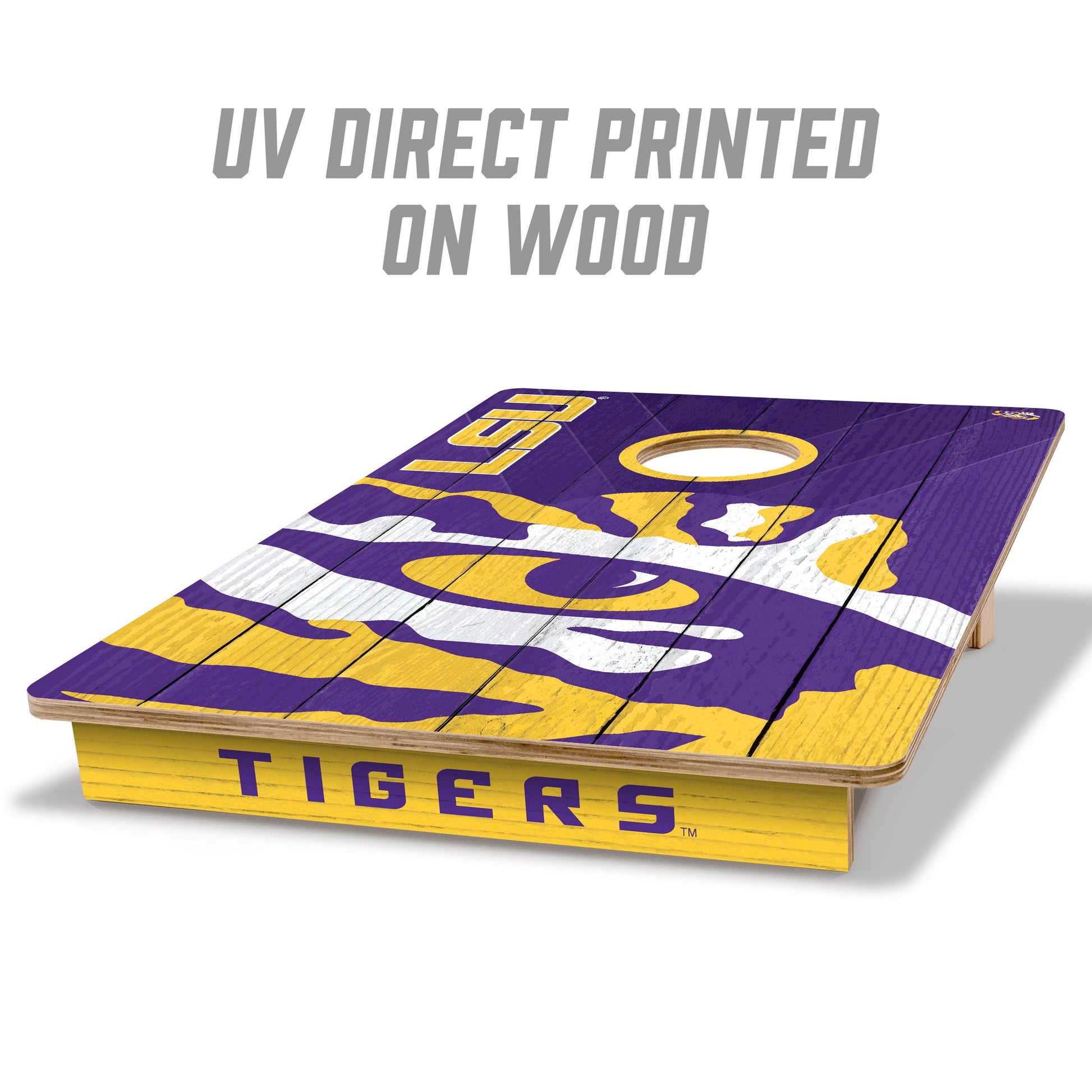 NCAA LSU Tigers 2' X 3' All-Wood Cornhole Set - Alt 1