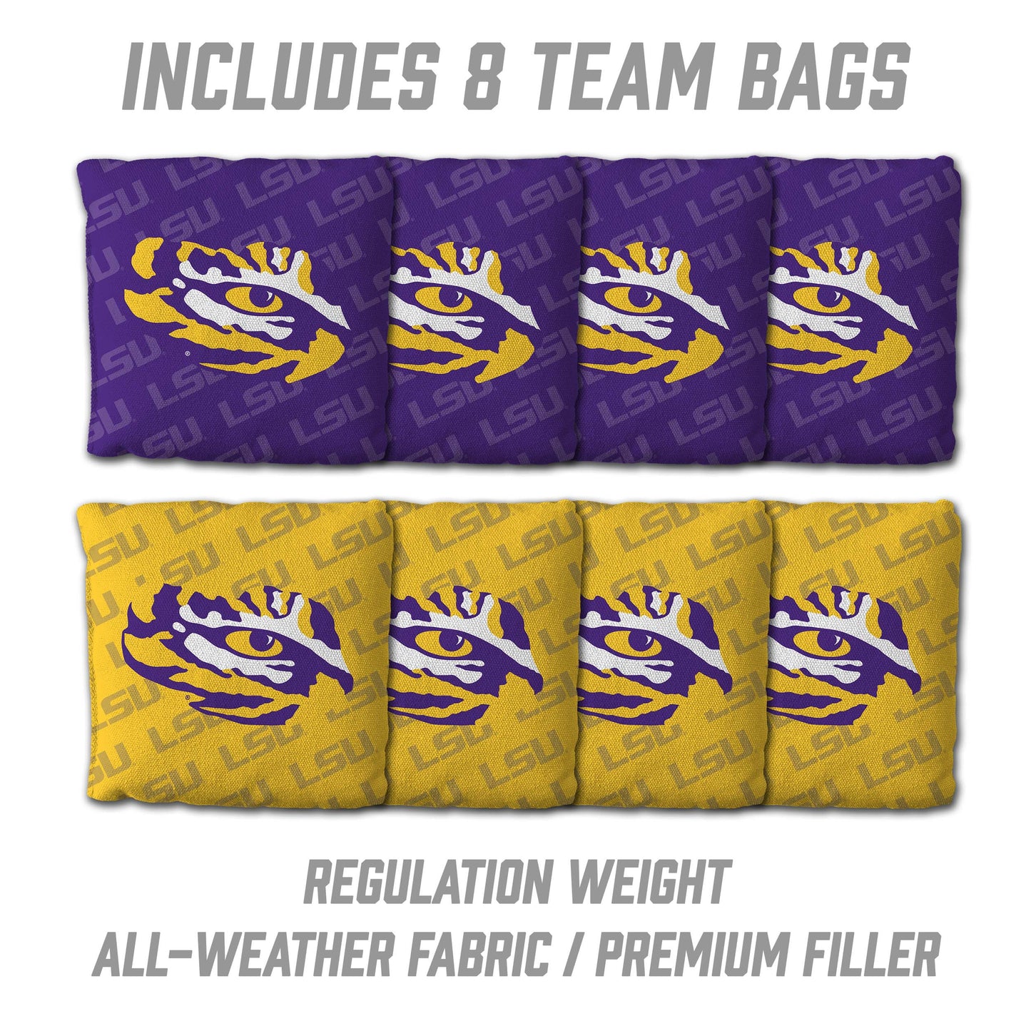 NCAA LSU Tigers 2' X 3' All-Wood Cornhole Set - Alt 3