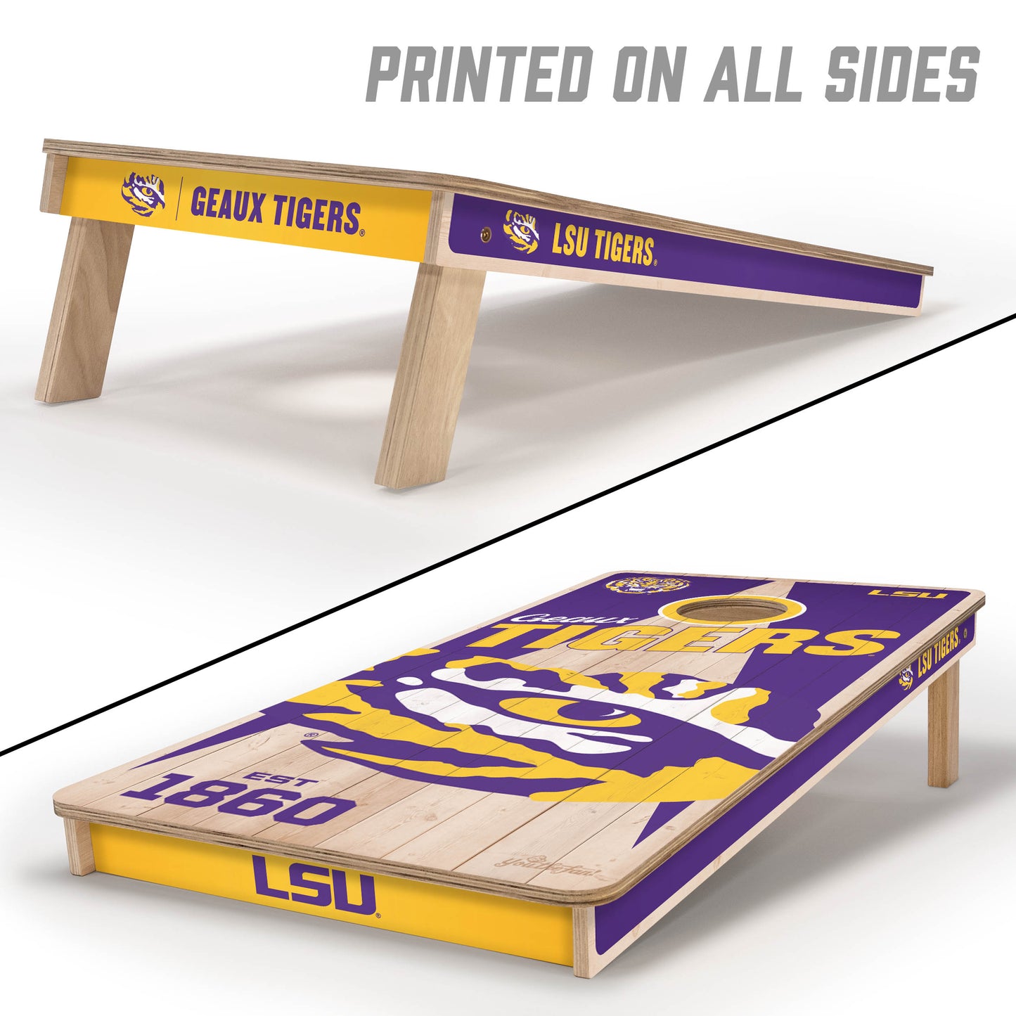 NCAA LSU Tigers 2' x 4' All-Wood Cornhole Set