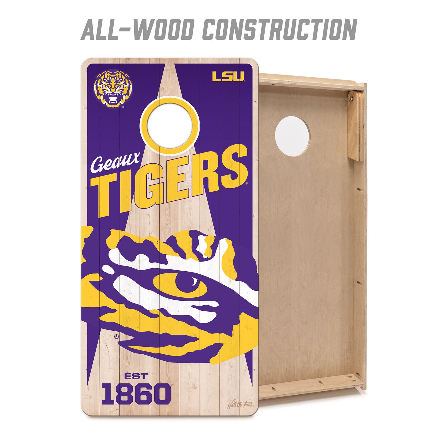 NCAA LSU Tigers 2' x 4' All-Wood Cornhole Set